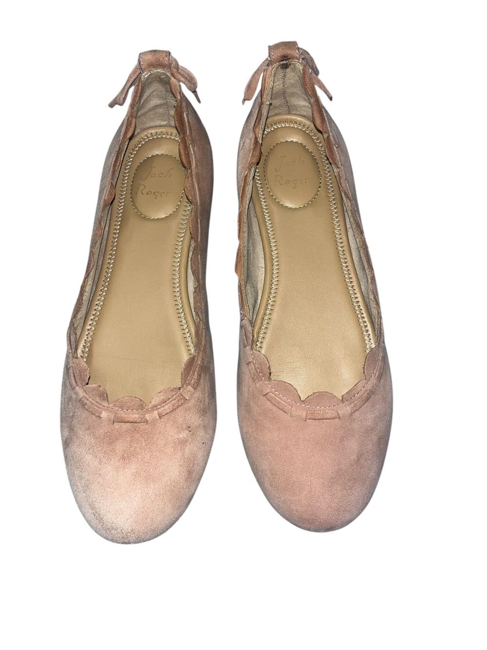 Jack Rogers Lucie Blush Suede Flats 
Size 7